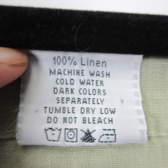 Click by Color Me Cotton Jumper Dress Women L Green 100% Linen Minimalist 270 - Picture 4 of 12